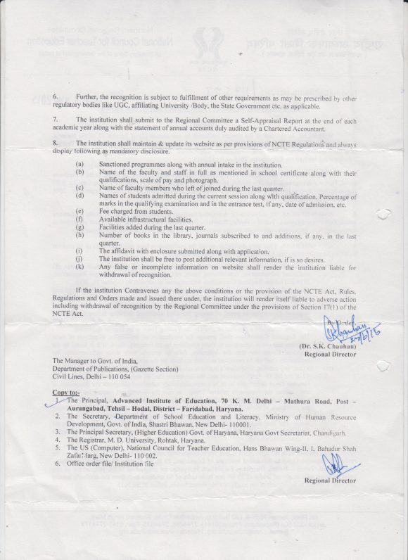 AIE Approval Affiliation Letter Advanced Educational Institutions